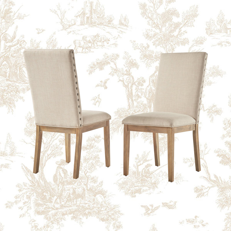 Kelly Clarkson Home Avril Linen Nailhead Upholstered Dining Chair